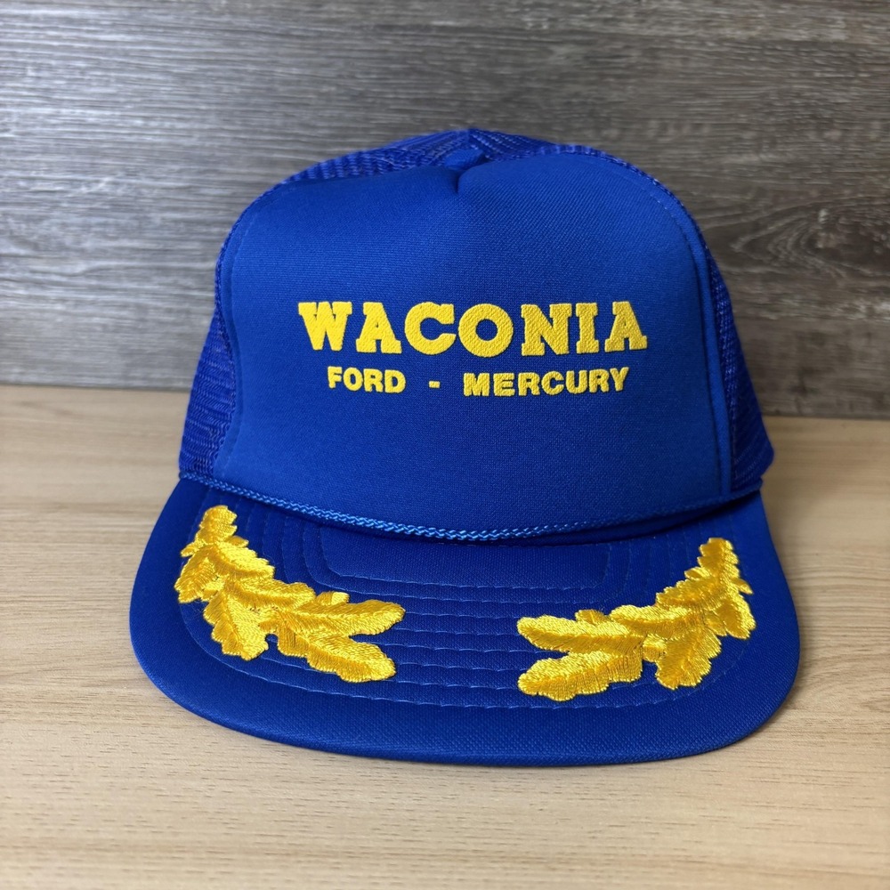 Waconia Ford Mercury Hat Cap Snap Back Blue Trucker Embroidered Minnesota